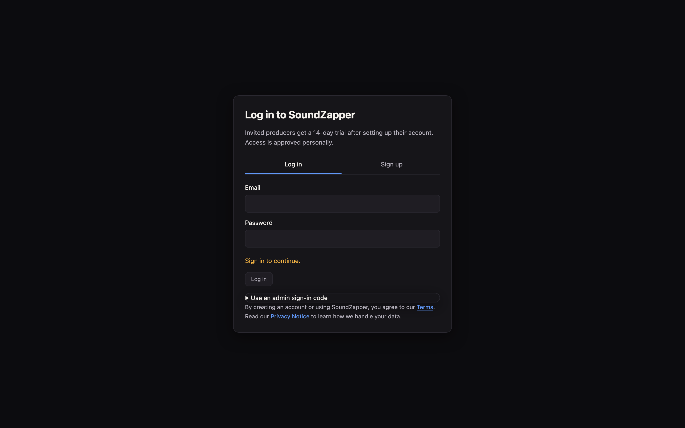 Sign in with your approved account to open your library. Your presets and previews stay on your computer.